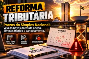 Calendário com datas marcadas sobre mesa de escritório, representando os novos prazos do Simples Nacional