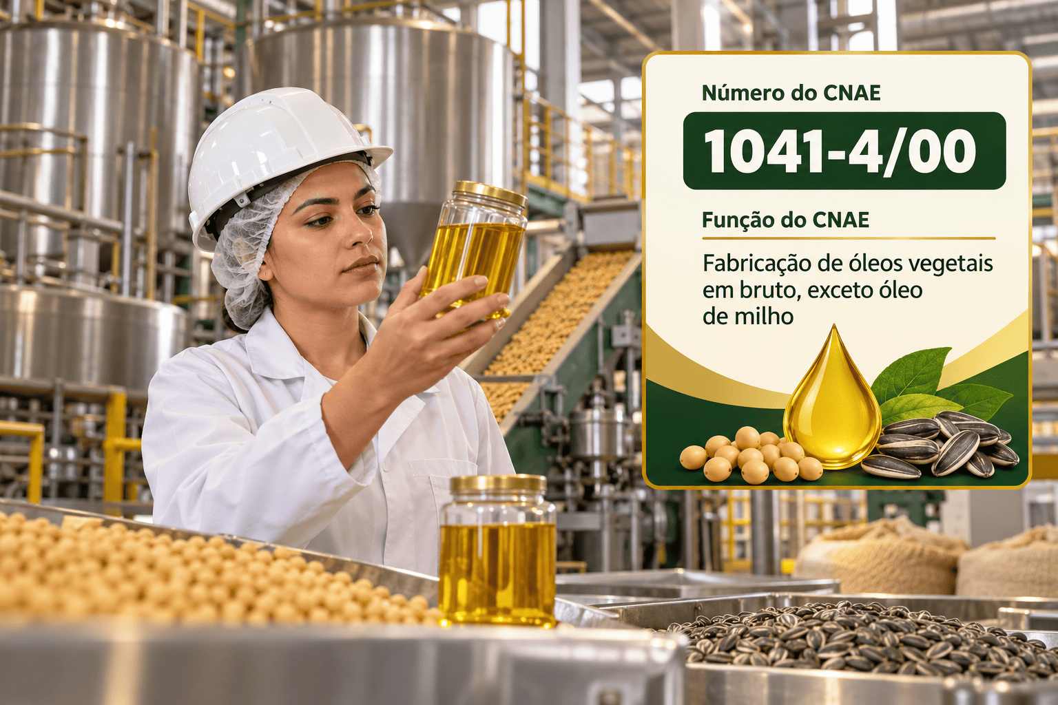 CNAE 1041-4/00 Fabricação de Óleos Vegetais em Bruto, Exceto Óleo de Milho: Guia para Abrir e Tributar